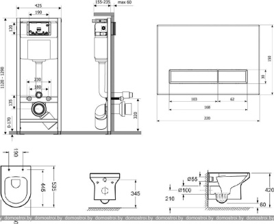 Унитаз Lavinia Boho Relfix Grance Hill Rimless 10 в 1 75110754 черный/белый пластик фотография