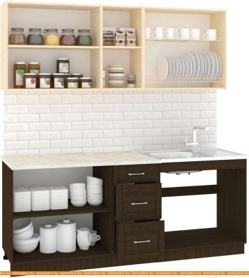 Кухня Кортекс-мебель Корнелия Ретро 2.0м (ольха/королевский опал) фотография