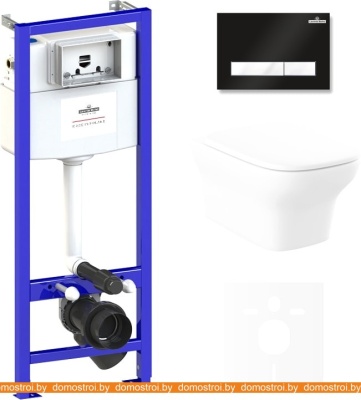 Унитаз Lavinia Boho Relfix Bristol Rimless 6 в 1 75110208 (черный/белый пластик) фотография