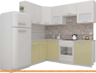 Кухня ВерсоМебель ЭкоЛайт-5 1.4x2.2 правая (белый/бежевый) фотография
