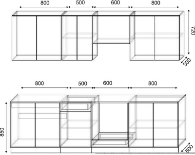 Кухня Сивирин-Компани Клео глосс 2.7 (черный глянец\ваниль глянец) фотография