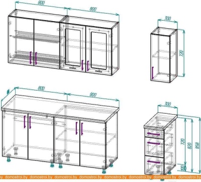 Кухня ВерсоМебель ВерсоЛайн 3-1.9 (белый 001/красный 009) фотография