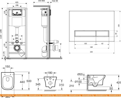 Унитаз Lavinia Boho Relfix Bristol Rimless 9 в 1 97020171 (матовый пластик) фотография