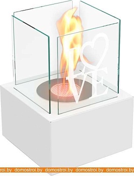 Биокамин Kratki Tango 2 (белый с гравировкой на стекле) картинка