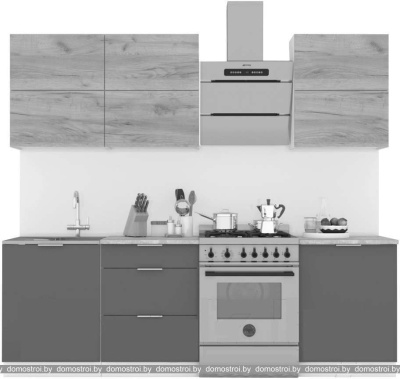 Кухня Интермебель Микс Топ-35 2.0м (дуб крафт зол-графит серый-дуб крафт зол) фотография