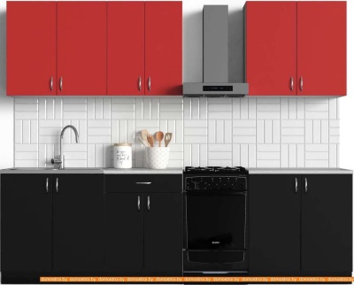 Кухня S-Company Клео колор 2.2 (черный/красный) фотография