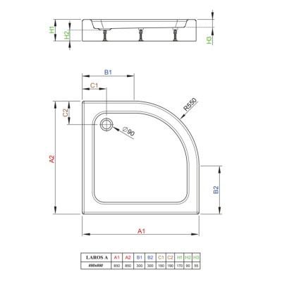 Акриловый поддон Radaway Laros A Compact 85x85x17 фотография