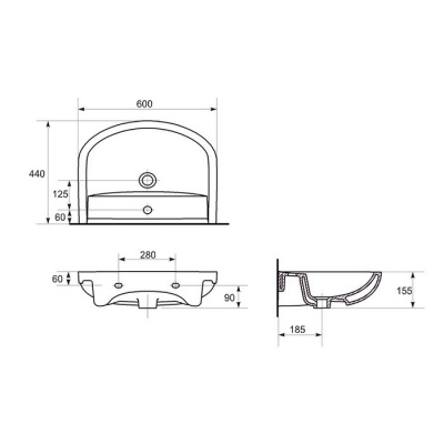 Умывальник Cersanit Arteco 60 фотография