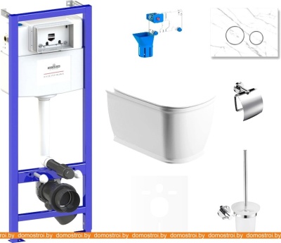 Унитаз Lavinia Boho Relfix Bell Pro Rimless 9 в 1 75110289 (statuary иск. камень) фотография