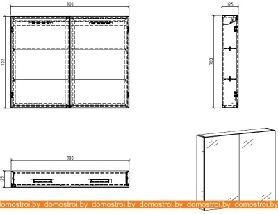 Шкаф с зеркалом BelBagno SPC-2A-DL-BL-900 фотография