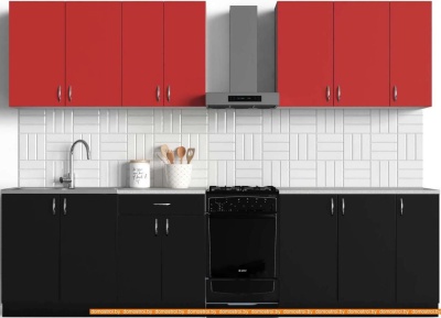 Кухня S-Company Клео колор 2.5 (черный/красный) фотография