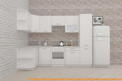 Кухня ВерсоМебель ЭкоЛайт-5 1.3x2.7 левая (белый/белый) фотография