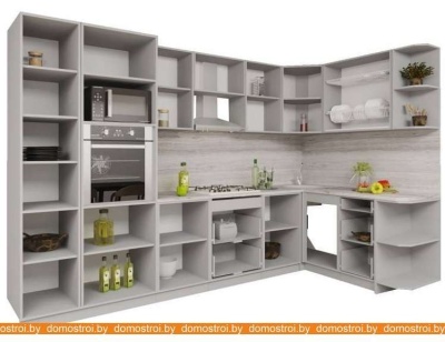 Кухня Интерлиния Мила Gloss 1.68x3.2 левая (бордовый-черный) фотография