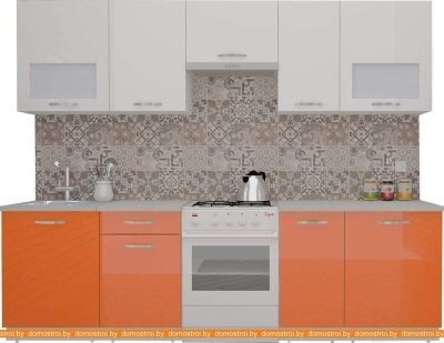 Кухня ВерсоМебель ЭкоЛайт-6 2.7 (белый/яркий оранжевый) фотография