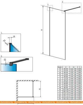 Душевая стенка Radaway Modo New Black II Frame 90 фотография