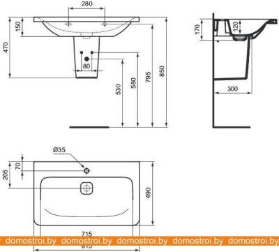 Умывальник Ideal Standard Tonic II 81.5x49 K083901 фотография