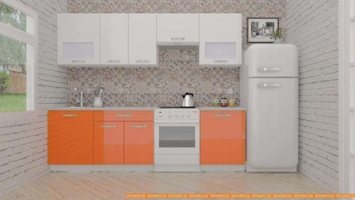 Кухня ВерсоМебель ЭкоЛайт-6 2.5 (белый/яркий оранжевый) фотография