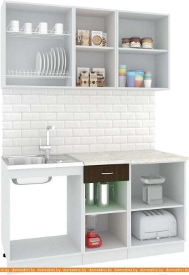 Кухня Кортекс-мебель Корнелия Экстра 1.5м (венге светлый/венге/королевский опал) фотография