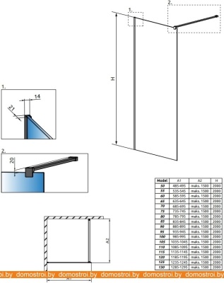 Душевая стенка Radaway Modo X Black II Frame 90 фотография