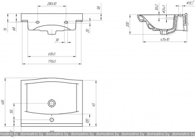 Умывальник Cersanit Strim 80 UM-STR80/1-w фотография