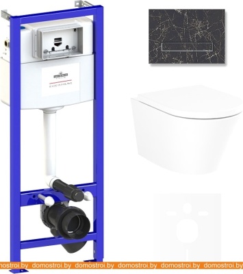 Унитаз Lavinia Boho Relfix Biore Rimless 6 в 1 75110184 (greek black иск. камень) фотография