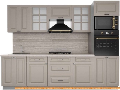 Кухня Интерлиния Мила Деко 2.8 (луна-луна-травертин серый) фотография