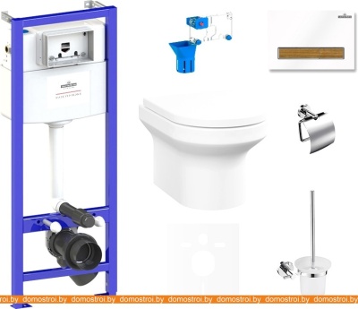 Унитаз Lavinia Boho Relfix Grance Hill Rimless 9 в 1 75110426 (белый/дерево пластик) фотография