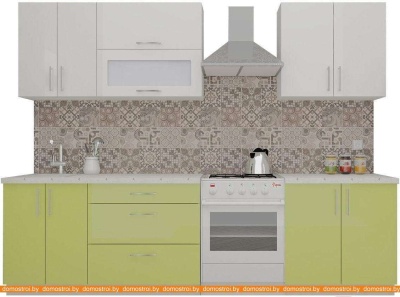 Кухня ВерсоМебель ВерсоЛайн 4-2.2 (белый 001/лайм 003) фотография