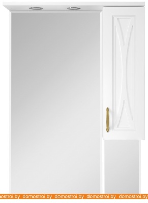 Шкаф с зеркалом Misty Амбра 70 (белый эмаль правый) П-Амб0270-0322ЯП фотография