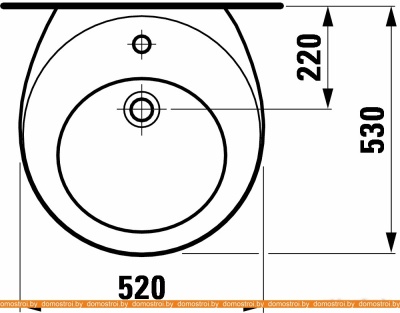 Умывальник Laufen ILBAGNOALESSI ONE 811971 52x53 фотография