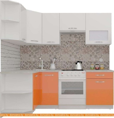 Кухня ВерсоМебель ЭкоЛайт-5 1.2x2.1 правая (белый/манго) фотография