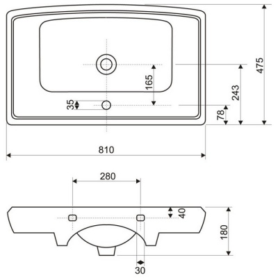 Умывальник Cersanit Roma 80 фотография