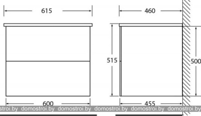 Тумба под умывальник BelBagno Etna-600-2C-SO-RG-P (rovere grigio) фотография
