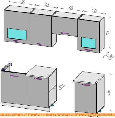 Кухня ВерсоМебель ЭкоЛайт-6 2.2 (белый/темно-красный) фотография
