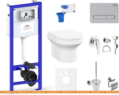 Унитаз Lavinia Boho Relfix Grance Hill Rimless 10 в 1 75110770 матовый хром пластик фотография