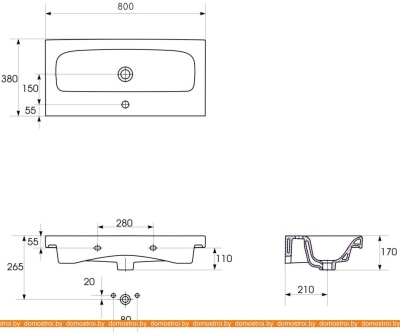 Умывальник Cersanit Moduo 80 Slim UM-MOD80SL/1 фотография