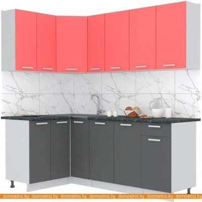 Кухня Интерлиния Мила Лайт 1.2x2.1 (красный-антрацит-кастилло темный) фотография
