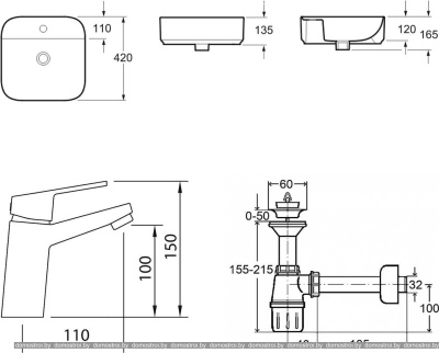 Умывальник Lavinia Boho Bathroom 21510240 (раковина, Смеситель, Сифон) фотография