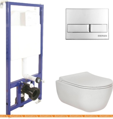 Унитаз Berges Wasserhaus Ego Rimless + Toma Slim + Novum525 + L3 047213 фотография