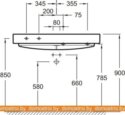 Умывальник Jacob Delafon Rythmik 100x46 EXN112-Z фотография