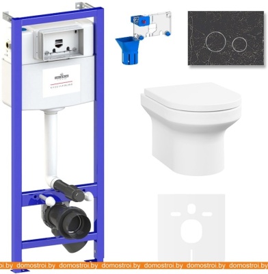 Унитаз Lavinia Boho Relfix Grance Hill Rimless 7 в 1 87561056 (greek black камень) фотография