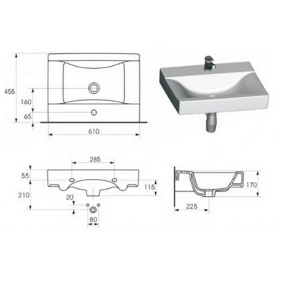 Умывальник Cersanit Carla 60 фотография