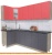 Кухня Интерлиния Мила 12x25 (красный-антрацит-кастилло темный) фотография