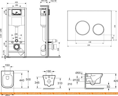 Унитаз Lavinia Boho Relfix Bristol Rimless 7 в 1 87040114 (хром пластик) фотография