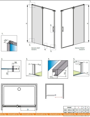 Душевая дверь Radaway Espera DWJ Mirror Front 140 L фотография