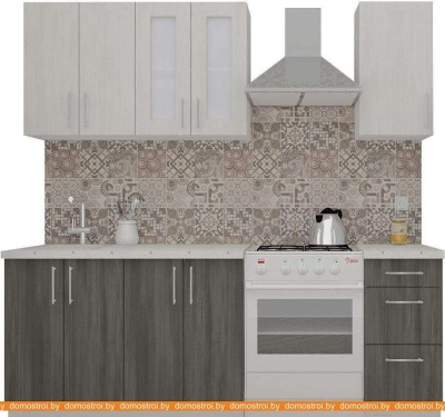 Кухня ВерсоМебель ВерсоЛайн 1-1.6 (северное дерево светлое/северное дерево темное) фотография