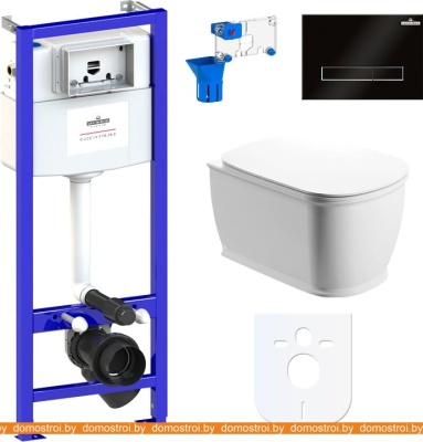 Унитаз Lavinia Boho Relfix Bell Pro Rimless 7 в 1 87040046 (черное стекло) фотография