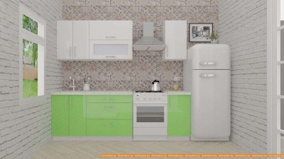 Кухня ВерсоМебель ВерсоЛайн 4-1.8 (белый 001/яблоко 005) фотография