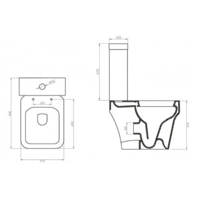 Напольный унитаз BelBagno Janice [BB124CP + BB124T + BB124SC] с бачком и сиденьем фотография