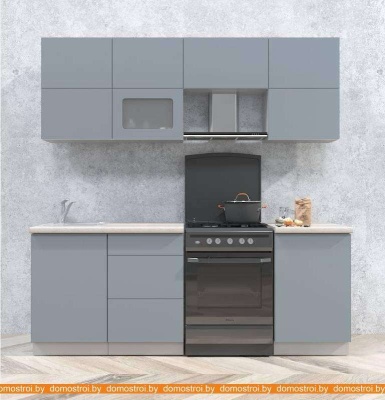 Кухня Интерлиния Мила Матте 2.1 Б (океан/океан/травертин серый) фотография